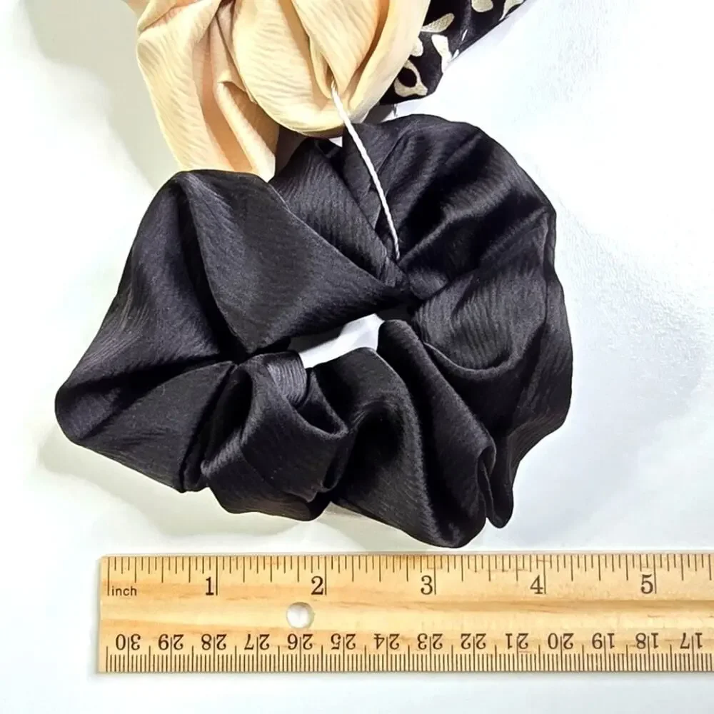 Black Bone 3 Piece Accessories Scrunchie Hair Tie Hair Band Elastic Stretch SB28